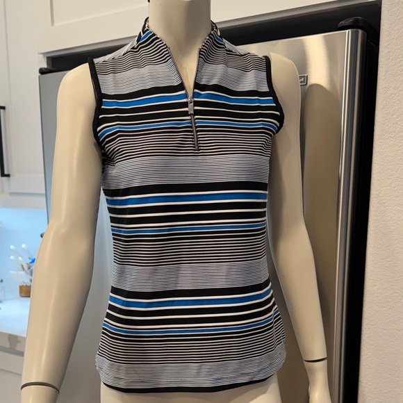 Tail Women's Cindy Sleeveless Golf Top
Striped Sleeveless Top - Blue and Black S - Picture 1 of 9